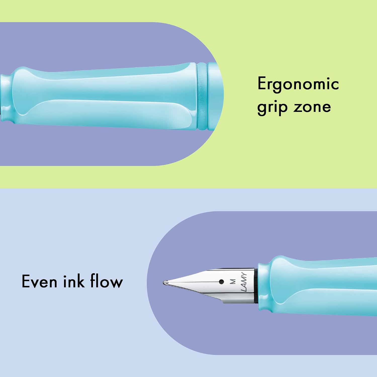LAMY safari umbra - Fountain Pen with ergonomic grip & polished steel nib in size F - ideal for any Writing & Calligraphy - including LAMY T 10 blue cartridge - Right-Handed