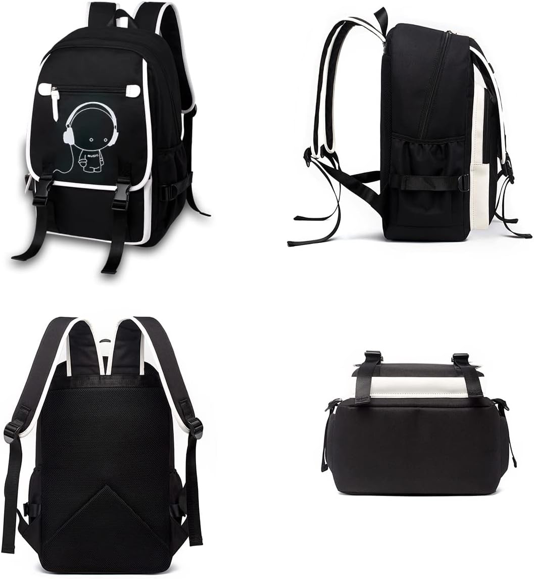 Asge Large Nylon Backpacks for Boys & Girls, Waterproof Satchel with Print, School Bags for 8-16 Years