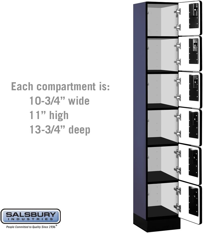Salsbury Industries 36365MAH Six Tier Box Style Designer Wood Locker, 6' 3" x 15", Mahogany
