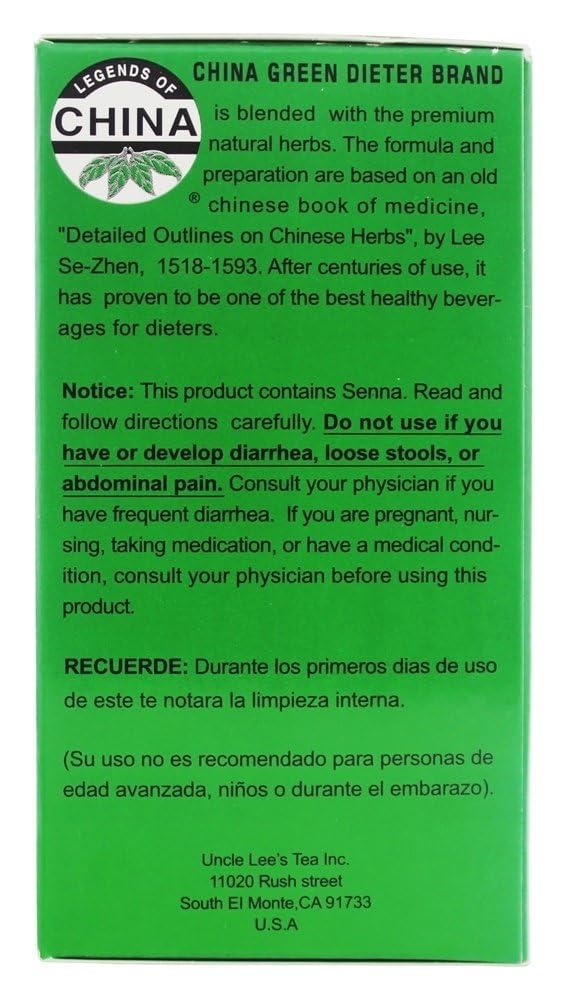 Uncle Lee’s Senna Tea 3-Pack – Green Dieter’s Drink, Caffeine-Free 100% Natural Herbal Detox & Digestive Support, 30 Ct Each