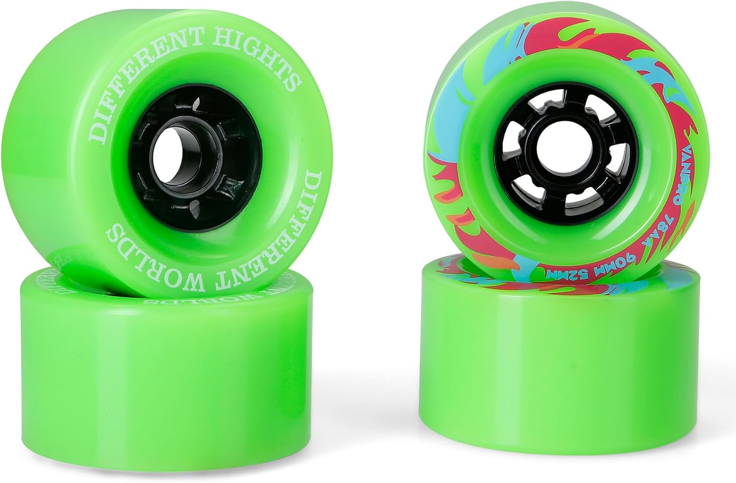 vanpro DIY Electric Skateboard Longboards Wheel 90MM 9052 pu for Cruising, Carving, Free-Style, Wheels Flywheels 608rs Bearings Cored Classics Wheel