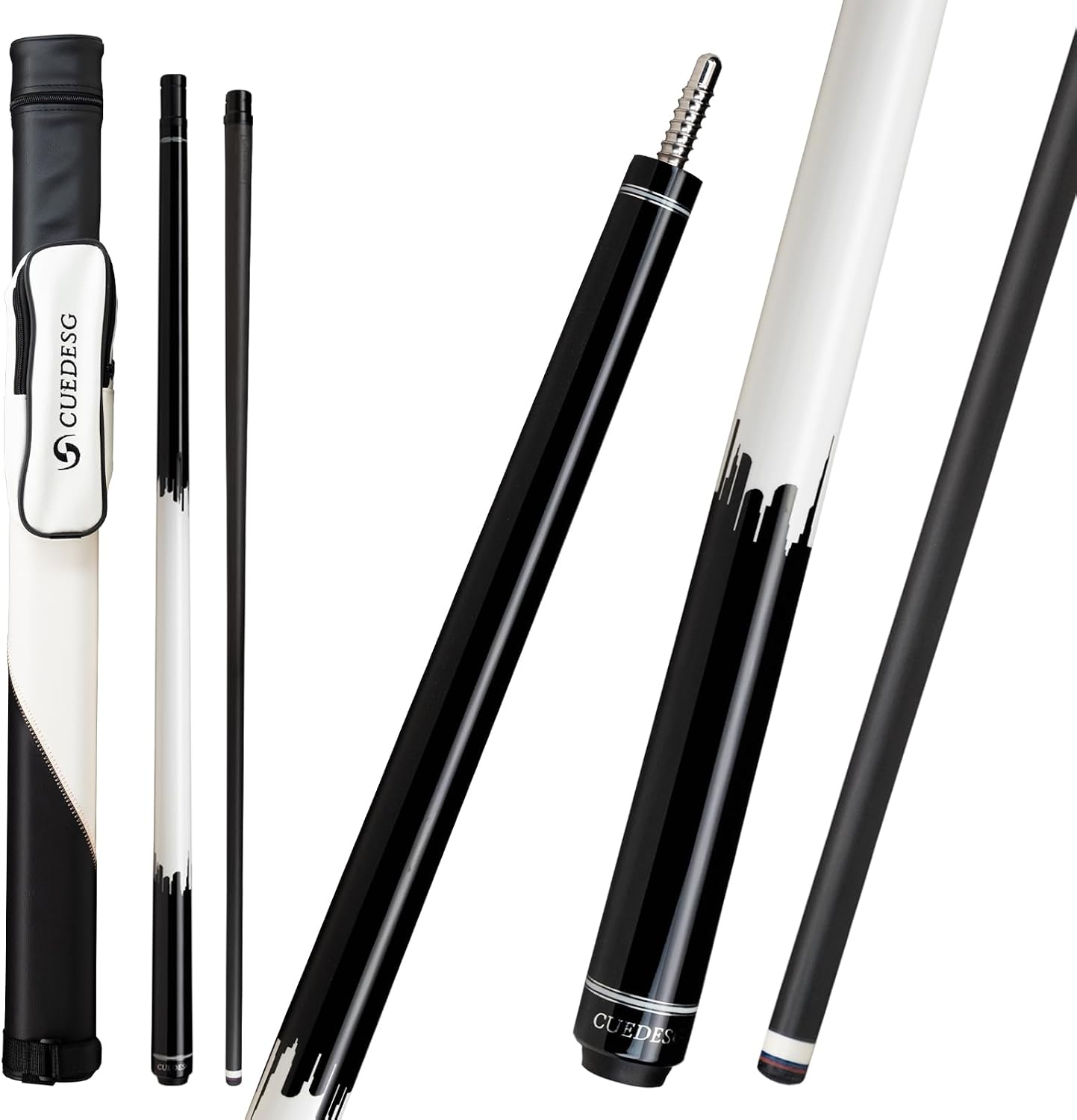 Carbon Fiber Pool Cue Stick 10.5mm/11.8mm/12.5mm,Low Deflection Pool Stick,Professional Cue Stick with Case