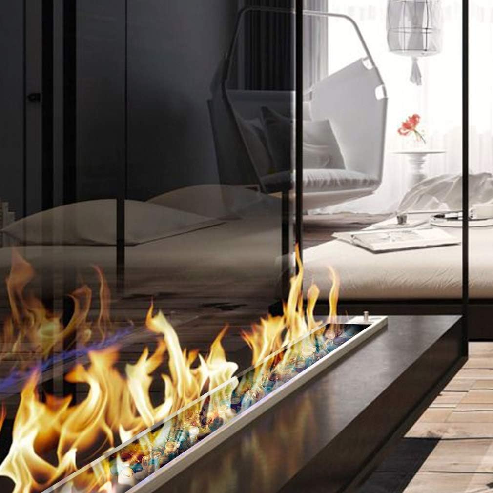 Stanbroil 10-Pound Fire Glass Cubes 1 inch, Crystal Ice Reflective | Fire Glass for Fireplace Fire Pit