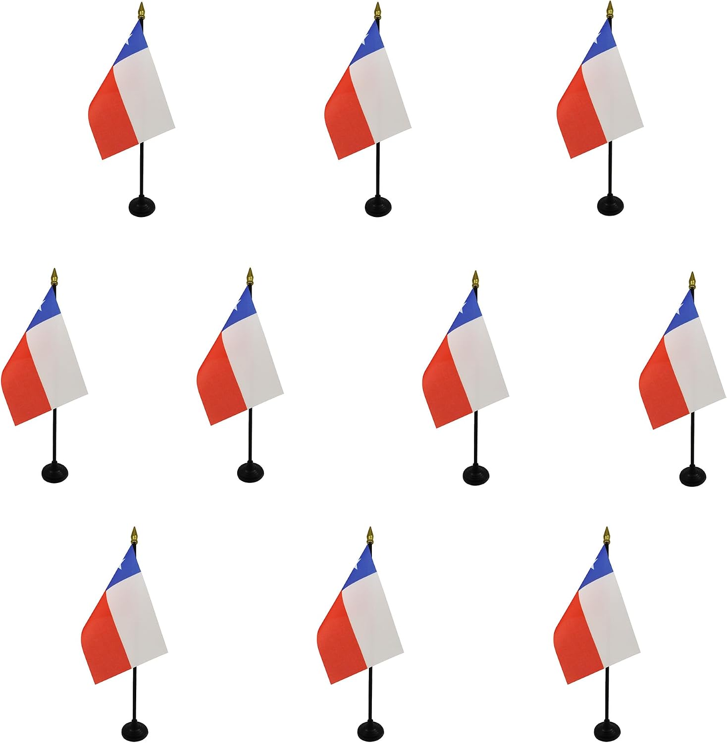 AZ FLAG Nicaragua Table Flag 4x6 in 100D Polyester Plastic Base | Indoor use Nicaraguan 15x10 cm desk flag stitched finish with reinforced edges with plastic pole and gold finial