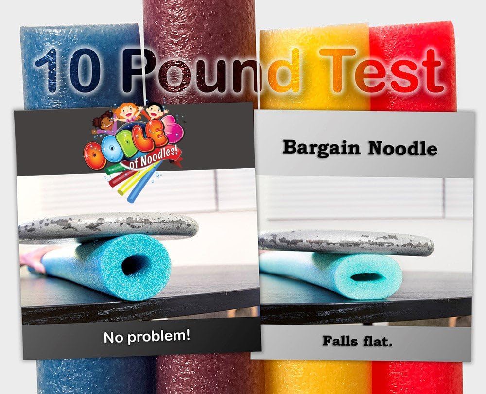 Oodles of Noodles Foam Pool Swim Noodles 2 Pack, Hollow Core Swimming Foam Tube for Pool Floats, Buoyant for Beach, Water Play, Crafts, DIY Projects & Pipe Insulation
