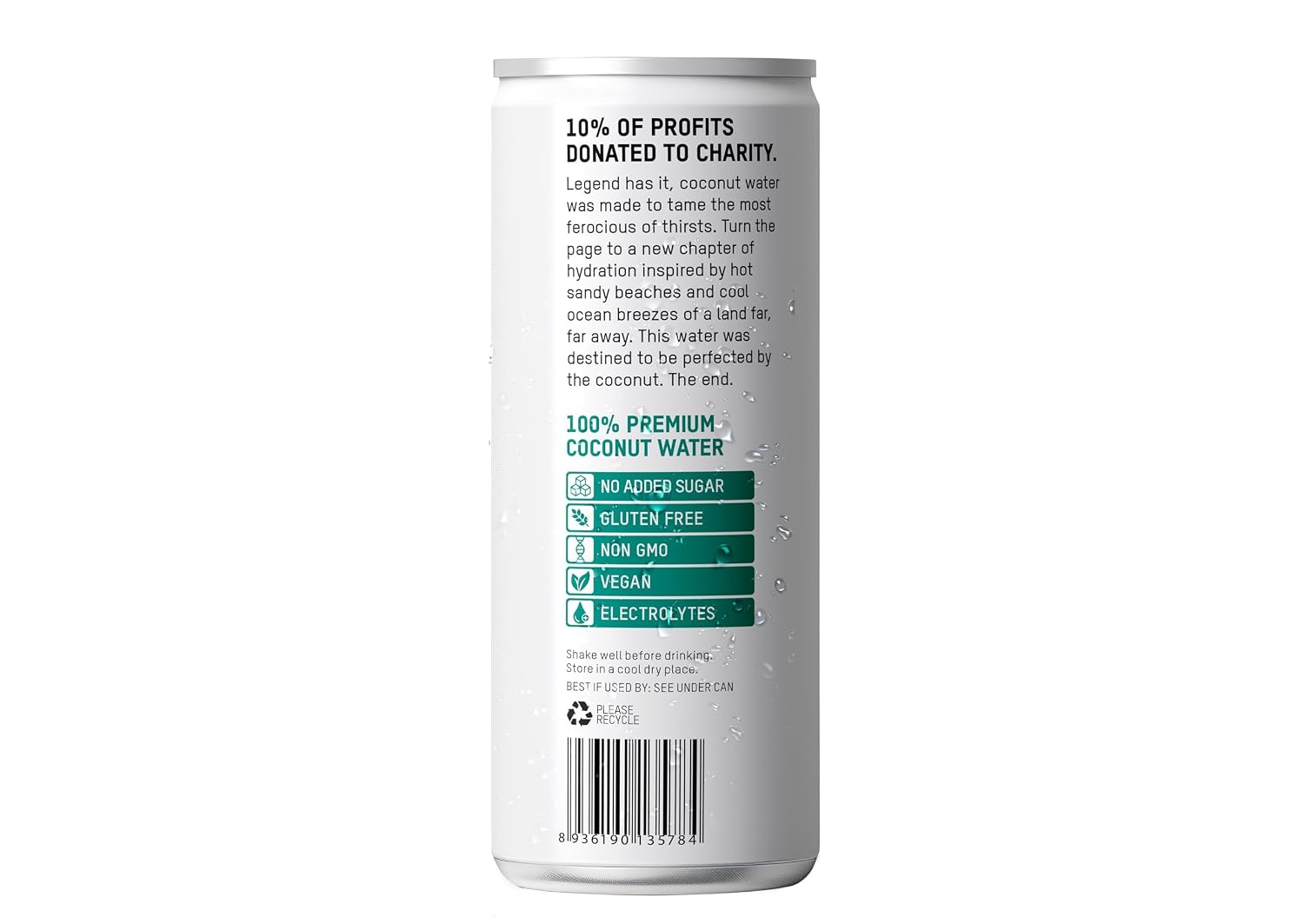Once Upon a Coconut Premium Coconut Water - Low Calorie All-Natural Drink with Electrolytes - Non-GMO - Gluten-Free - 10.8 Fl Oz (Pack of 12)