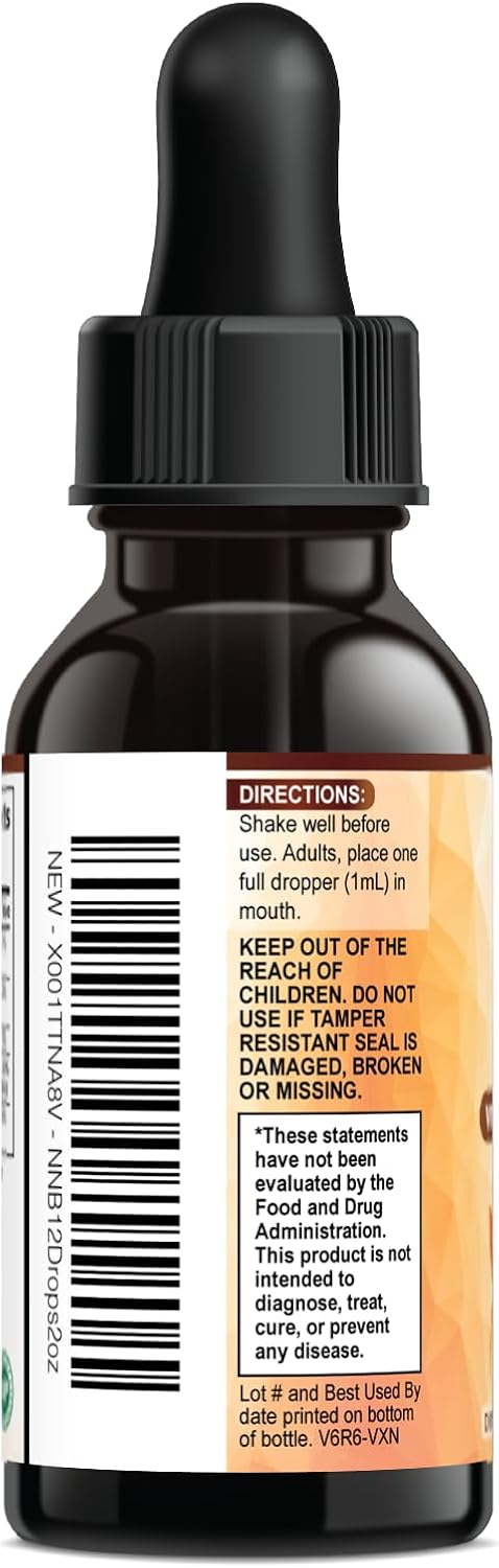 Vitamin B12 Drops - Extra Strength Methylcobalamin Super B Complex - B-12 Liquid Drops for Immune Support, Energy
