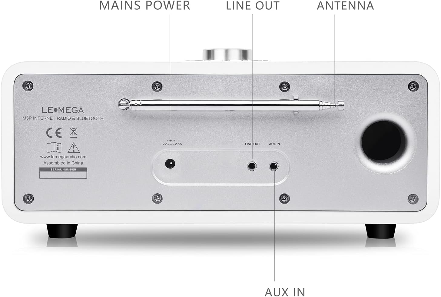 LEMEGA M3+ Internet Radio, Podcasts,Spotify, Bluetooth, FM Stereo, Walnut | Full colour display, 40 presets, remote control, acoustic wooden cabinet, headphone jack, USB, AUX-in, dual alarms clock