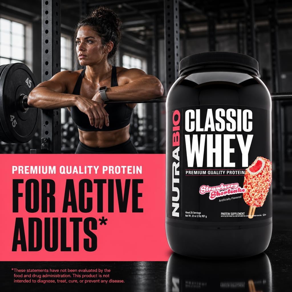 NutraBio Classic Whey Protein Powder- 25G of Protein Per Scoop - No Fillers, Artificial Colors, Preservatives - Chocolate Milkshake, 2 Pounds