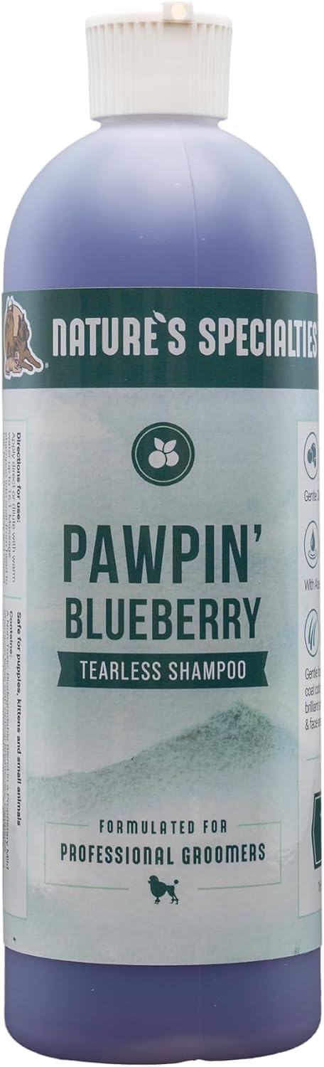 Nature's Specialties Pawpin' Blueberry Ultra Concentrated Dog Face and Body Wash for Pets, Makes up to 2 Gallons