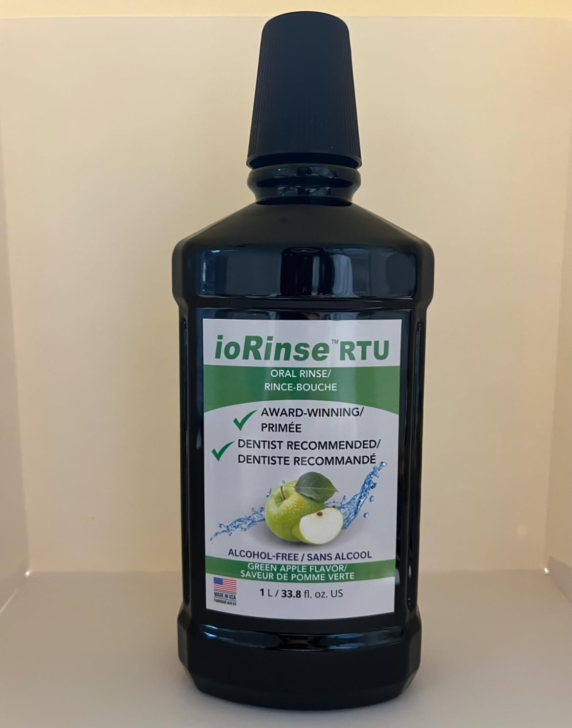 ioRinse RTU Halitosis Mouthwash, Molecular Iodine Oral Rinse, Soft Mint, 1L