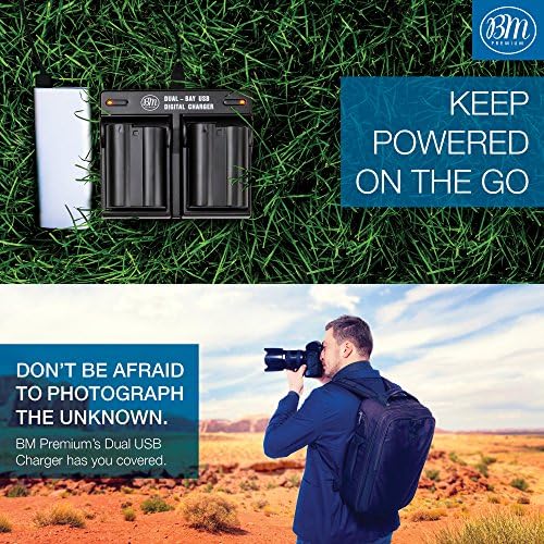 BM Premium 2-Pack EN-EL15B Batteries & Dual Bay Charger for Nikon Cameras | Compatible with Nikon Z6, Z7, D780, D850, D7500, 1 V1, D500, D600, D610