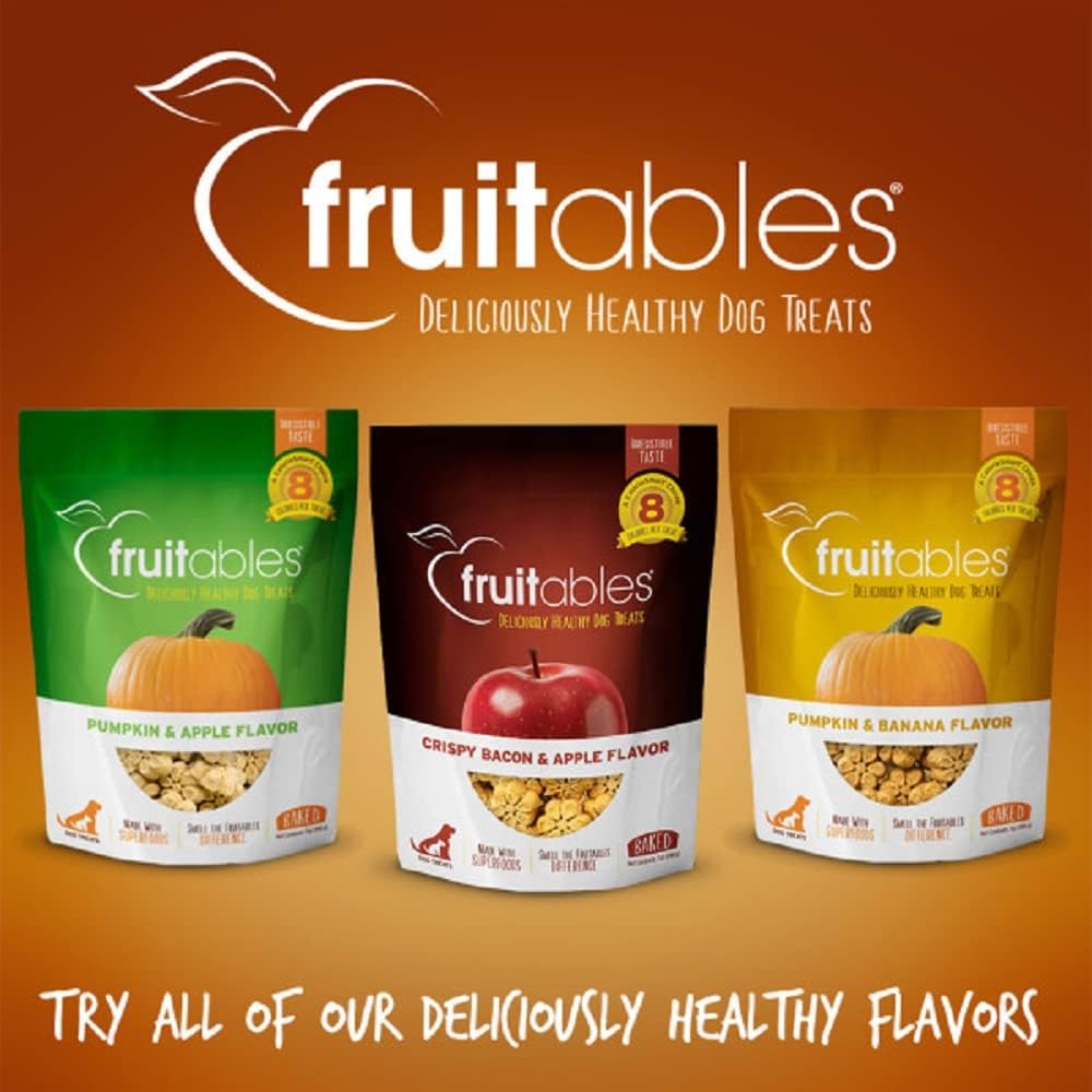 Fruitables Baked Dog Treats, Low Calorie Treats, Pumpkin & Banana, 7oz | Healthy Dog Treats, Training Treats, Crunchy Dog Biscuits, Limited Ingredient Recipe, Healthy Puppy Snacks, Made in USA