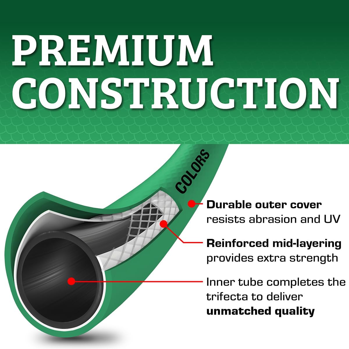 Flexzilla Garden Hose 5/8 in. x 50 ft., Lightweight All-Weather Water Hose, Durable and Flexible, Leak-Free Connections