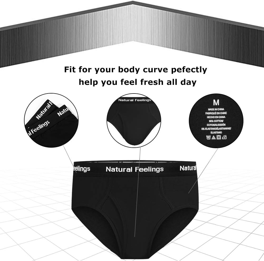 Natural Feelings Men's Briefs Underwear Multipack Mens Cotton Full Rise Briefs with Comfort Waistband S M L XL XXL…