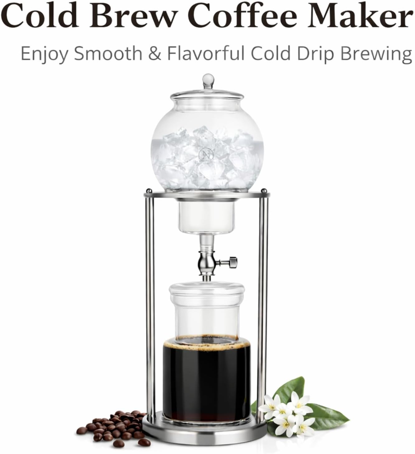 NISPIRA Luxury Ice Cold Brew Dripper Coffee Maker in Stainless steel, 600 ml Copper