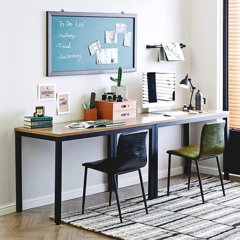 DlandHome 47 inches Medium Computer Desk for Bedroom, Retro