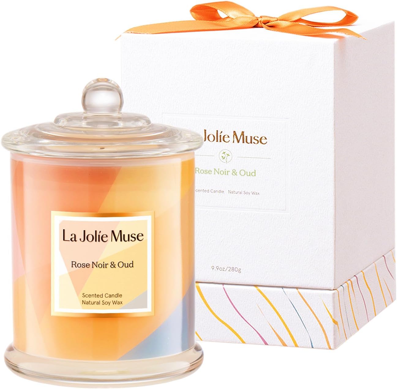 LA JOLIE MUSE Jasmine Floral Scented Candles for Home, Natural Soy 70 Hrs | Luxury White Jar Candle, Clean Non Toxic, Decorative Candle for Candle Warmer, Gifts for Women & Mom, Floral Engaged Candles