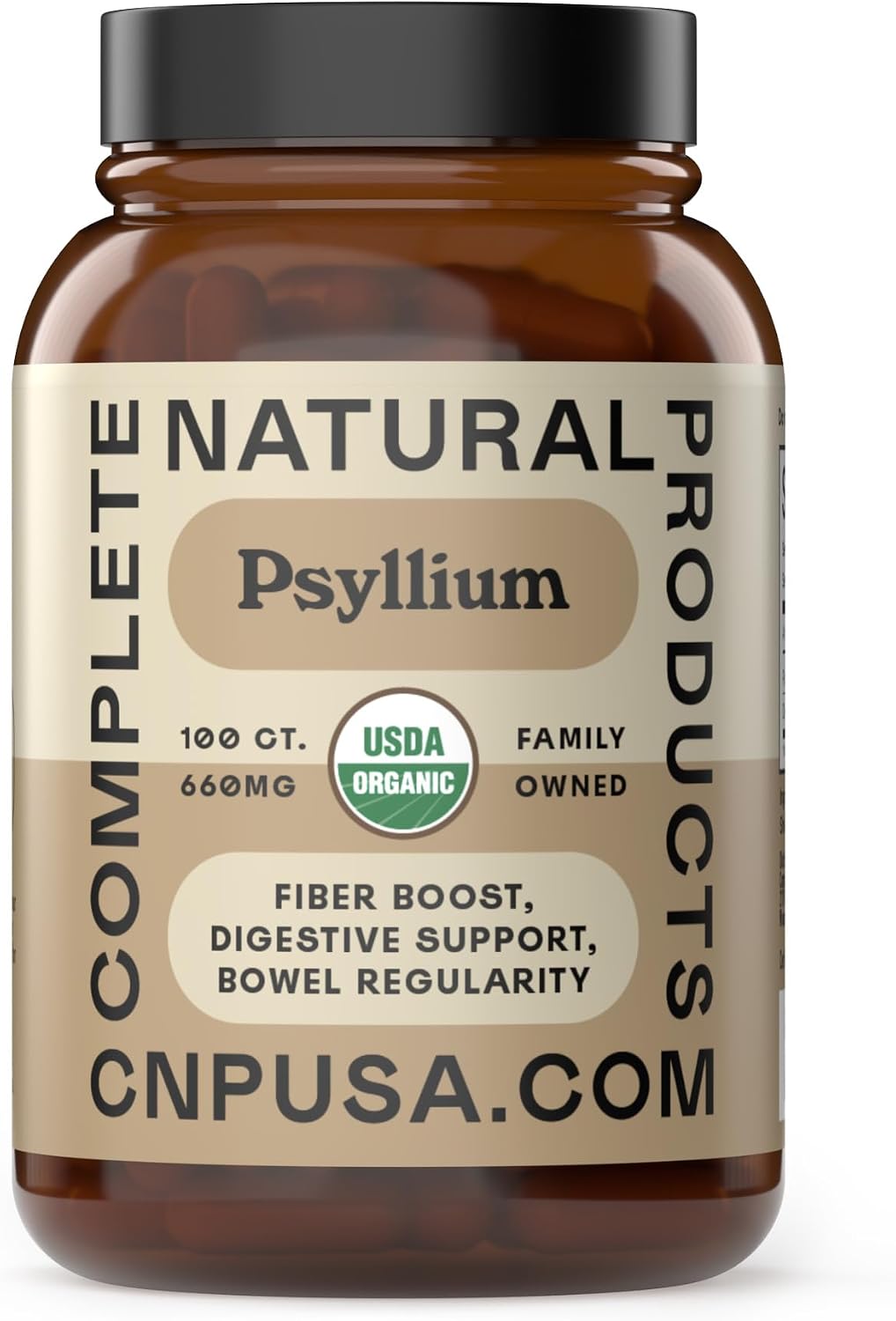 CNP | Organic Psyllium Husk Capsules 660mg - Fiber Caps, Colon Cleanse Aid
