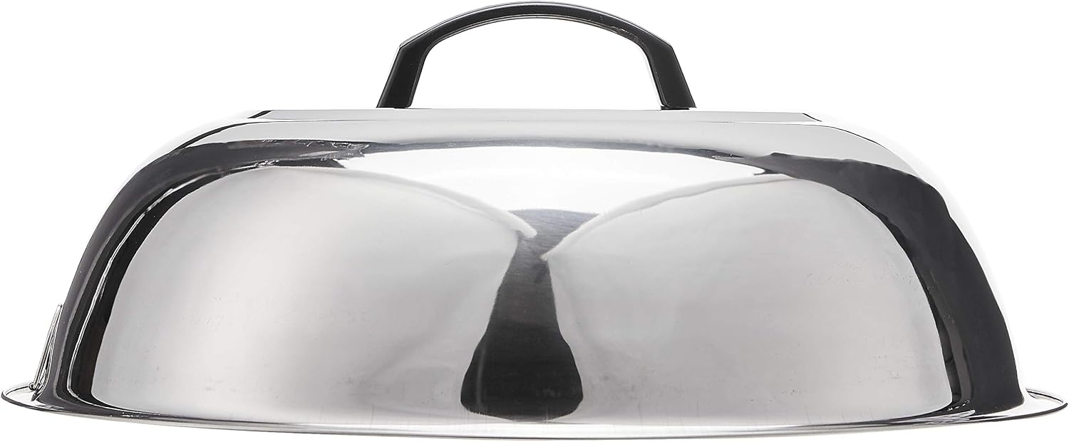 Winco 13 3/4" Stainless Steel Wok Cover | Great for Covered Cooking, Heat Retention, Stir Fry and Kitchen Prep