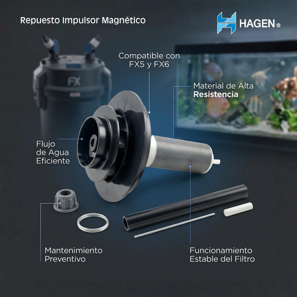 Fluval FX5/FX6 Magnetic Impeller Assembly,Black