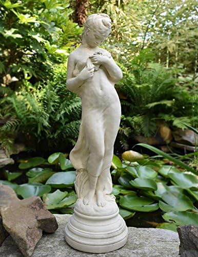 Classic Victorian Style Girl with Dove Cast Stone Garden Muse Statue | 28-Inches, Made in the USA
