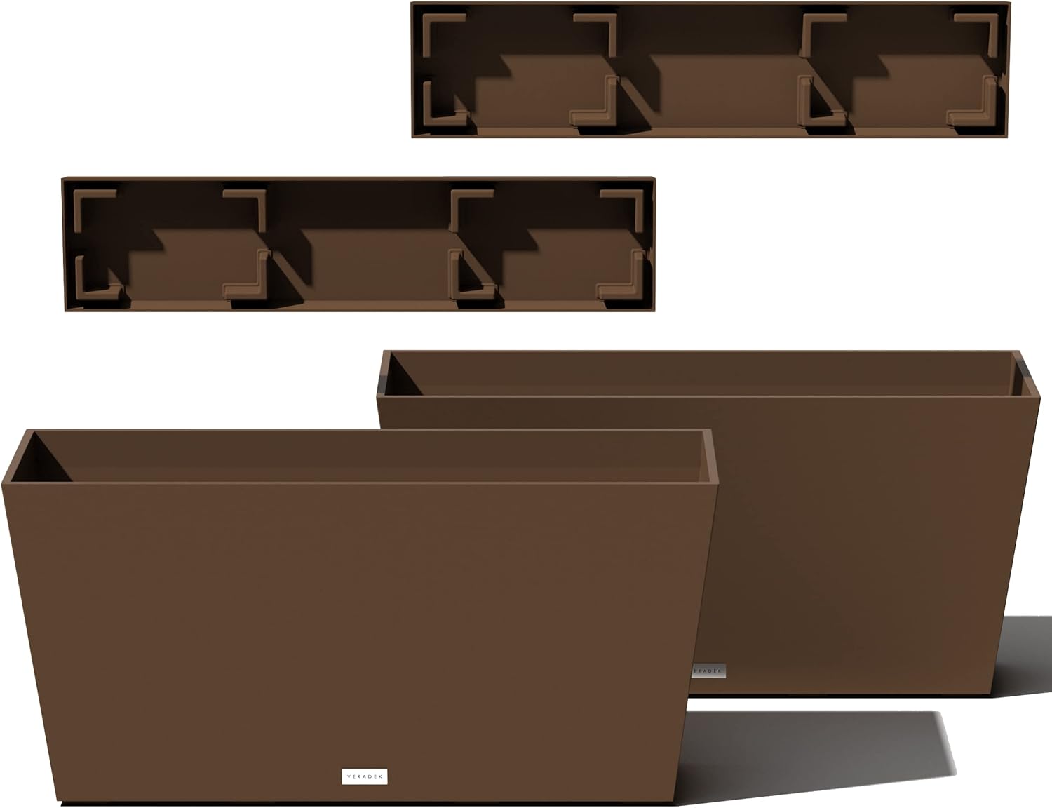 Veradek Pure Series Midori Planter - Wide Outdoor Planter | Made From Durable Plastic With Pre-Drilled Drainage Holes. Modern Porch/Patio Décor for Plants, Flowers and Herbs