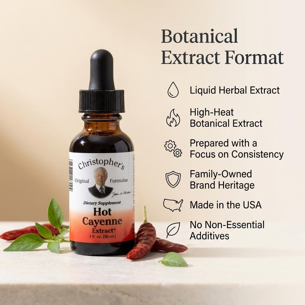 Christopher's Original Formulas Hot Cayenne Extract, 1 fl oz - Natural Herbal Supplement