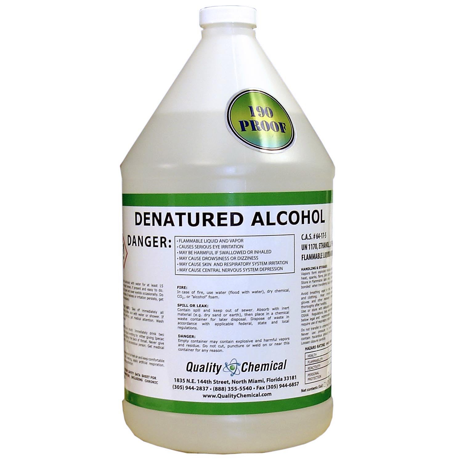 Quality Chemical Denatured Alcohol 190-1 Gallon (128 oz.)