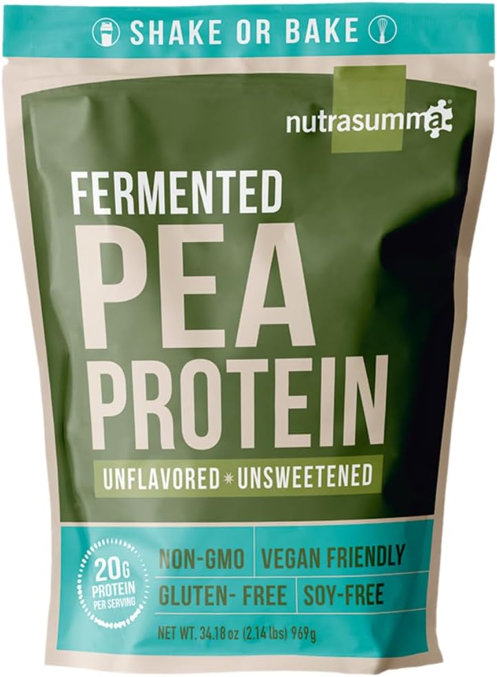 Pea Protein Powder, Vegan Chocolate Flavor, 100% Plant Based, No Artificial Sweeteners, Non GMO, Gluten Free & Soy Free, 2.11 LB