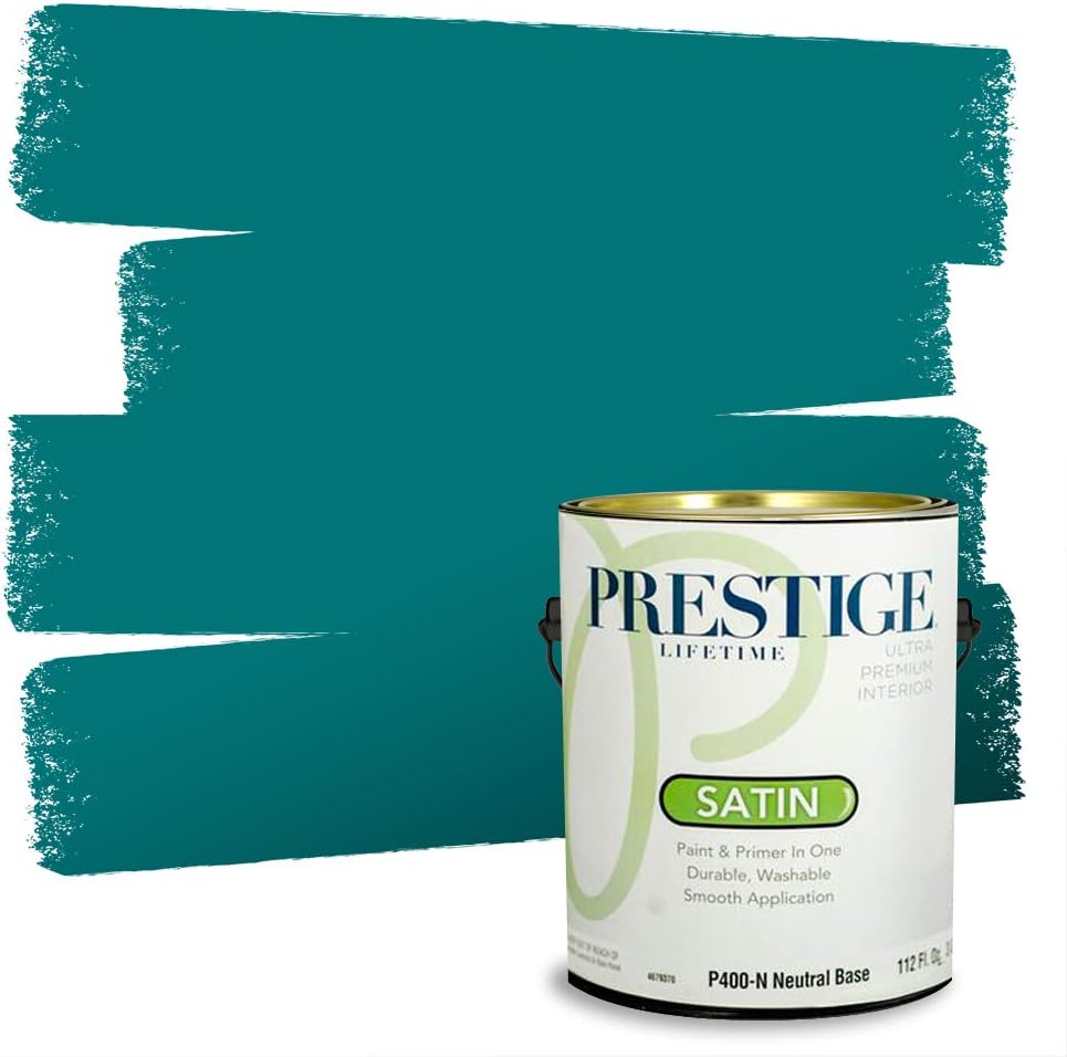 PRESTIGE Paints Exterior Paint and Primer In One, 1-Gallon, Satin, Comparable Match of Sherwin Williams* Blue Nile*