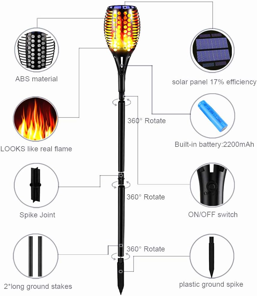 Upgraded Solar Torch Lights