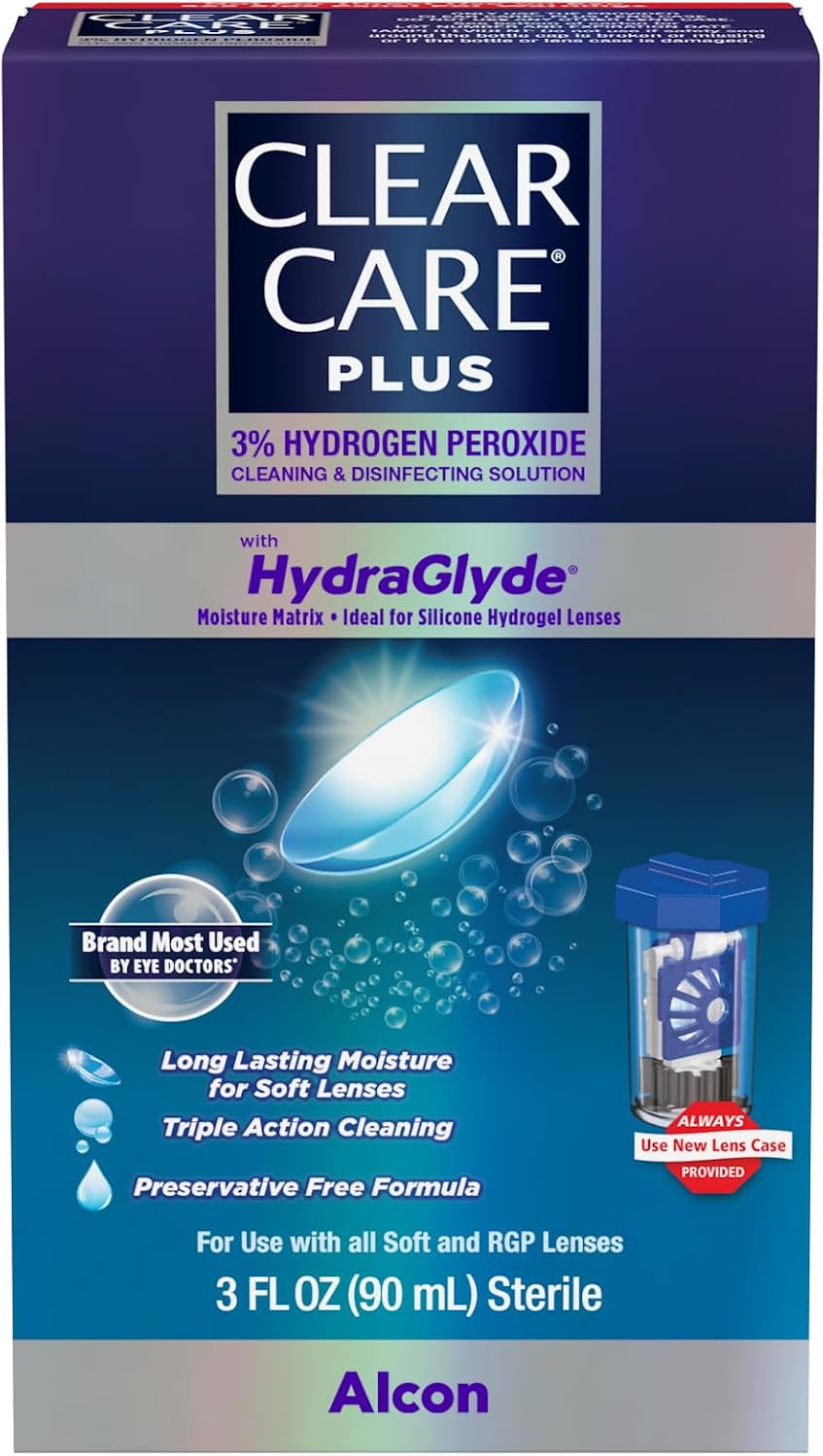 CLEAR CARE Plus Cleaning & Disinfecting Contact Lens Solution, 3 Fl Oz