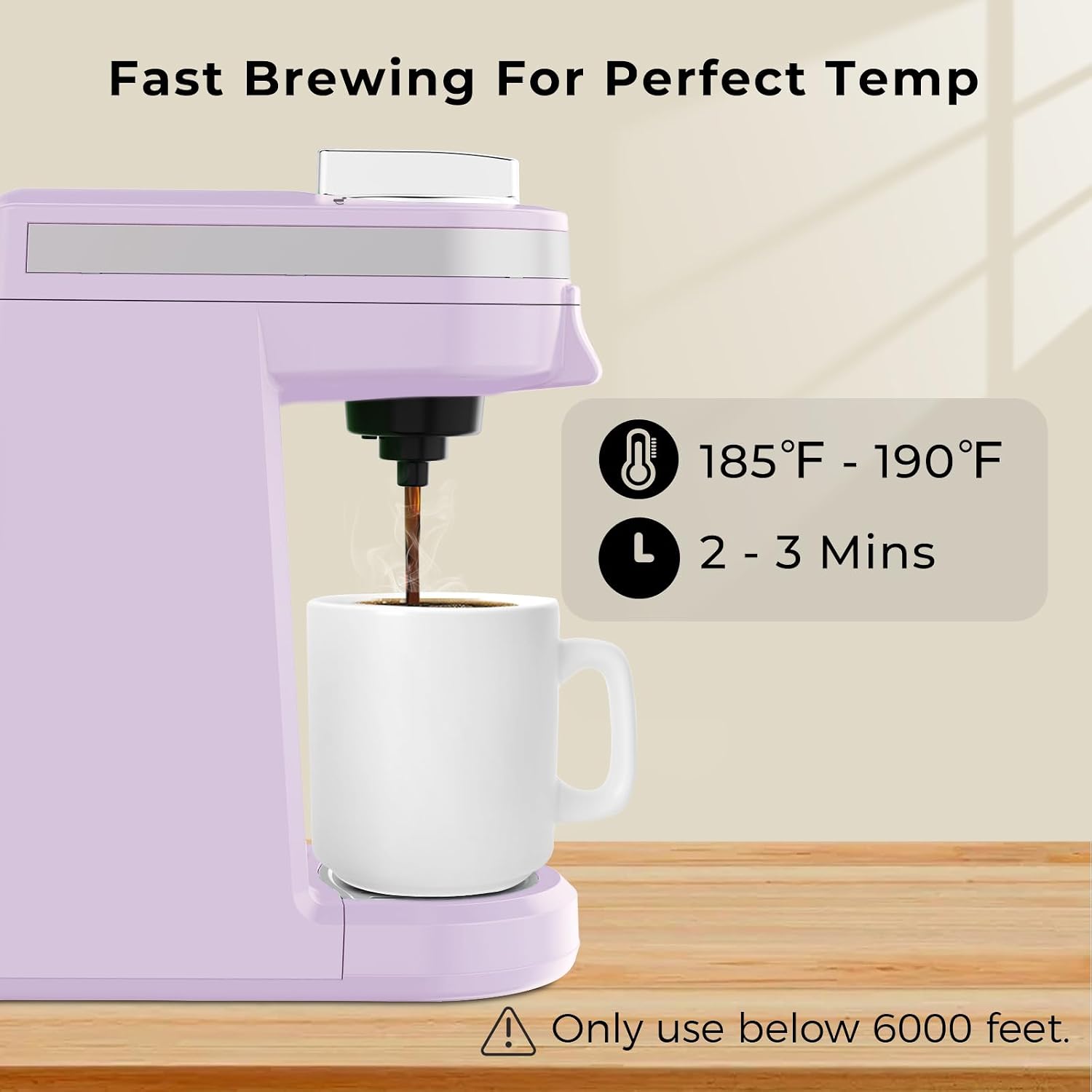 CHULUX Mini Single Serve Coffee Maker for K Pod, Brew Up to 12oz Cup, Black | Fast-Heating Boiler System, Single Cup Brewing, Portable Compact Design, Four-Hole Multi-Stream Needle, Adjustable Drip Tray