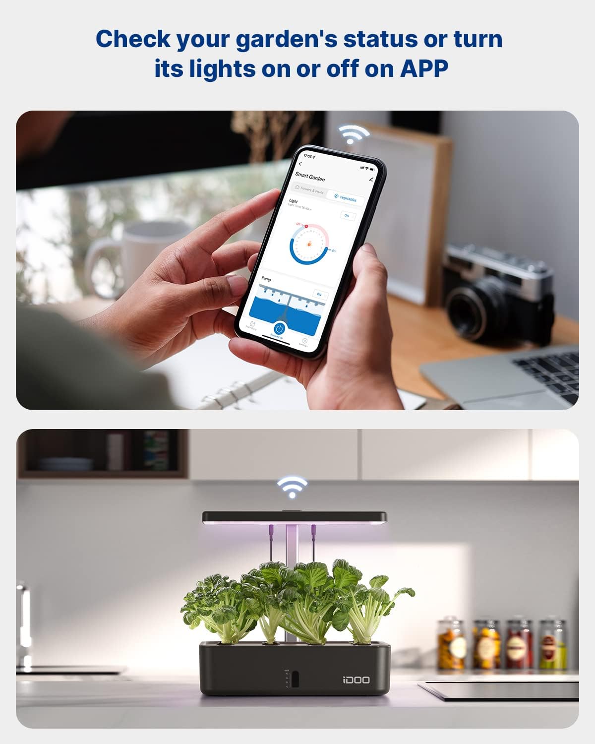 iDOO 12Pods Hydroponics Growing System Garden with LED Grow Light