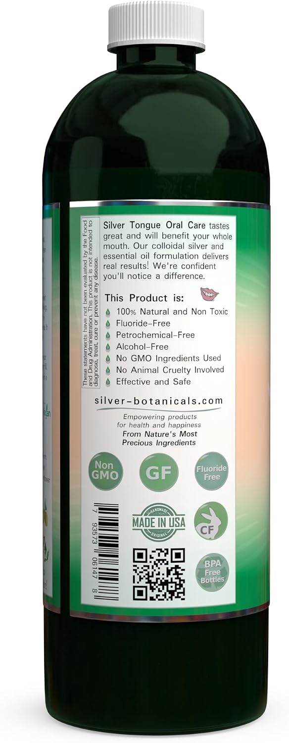Silver Tongue Oral Care - All Natural Colloidal Silver Mouthwash, 16 oz.