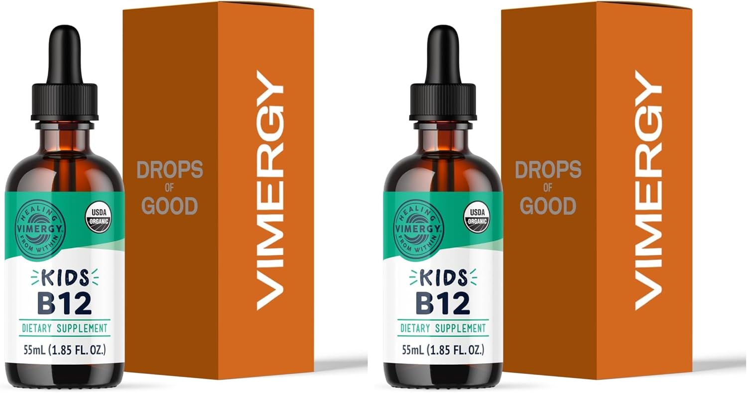 Vimergy Liquid Vitamin B12 Brain Function, 2500 mcg, Organic, 30 Servings | Brain Body Nourish*, Supports Oxygen and energy to the Brain*, Methylcobalamin & Adenosylcobalamin, Vegan, Non-GMO