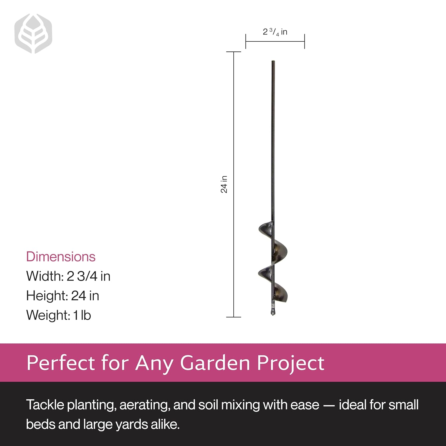 Yard Butler IREA-4 Roto Earth 18” Auger Drill Bit - Digging Tool for Effortless Bulb Planting - Multi-Use Drill - Heavy-Duty Garden Tool - Power-Coated Steel - Rust-Resistant | Powder-Coated Steel Digging Tool, Rust-Resistant, Digs Medium-Depth Holes for…