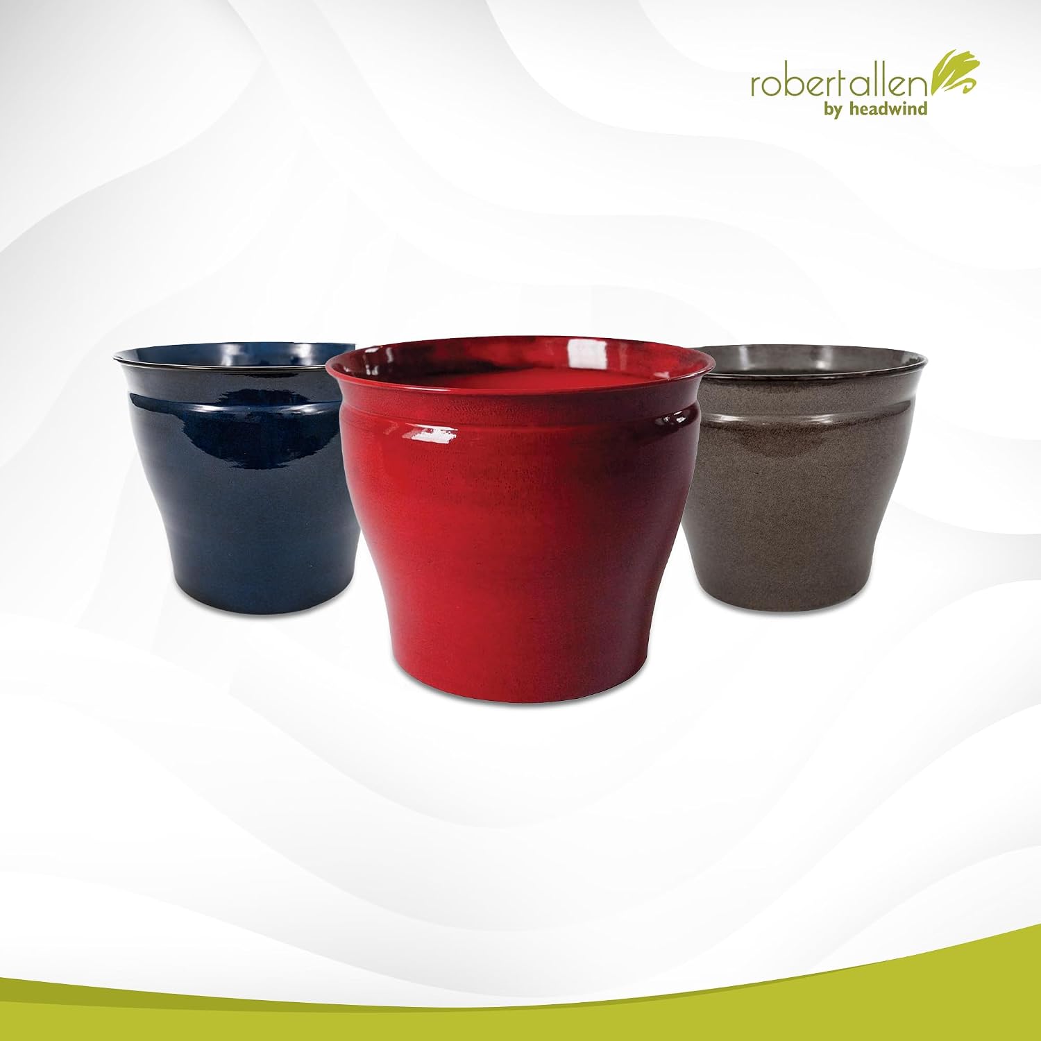 Headwind Glazed Ironstone Avery Collection Decorative Plant Pot – 6" Midnight Sapphire Glazed Decorative Pot – Lightweight & Durable Flower Pots
