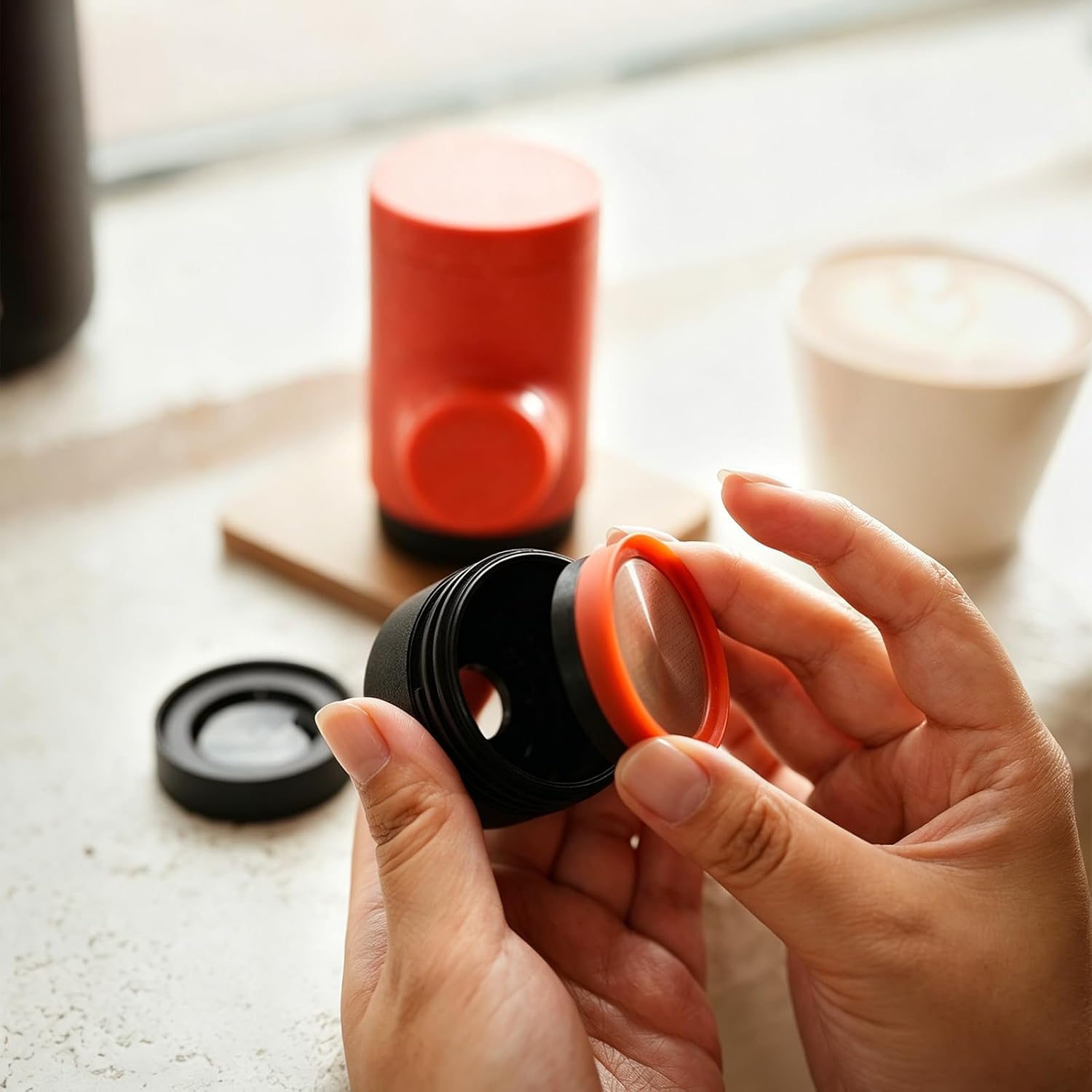 Wacaco Minipresso GR, Portable Espresso Machine, Compatible Ground Coffee, Hand Coffee Maker, Travel Gadgets, Manually Operated, Perfect for Camping, Hiking