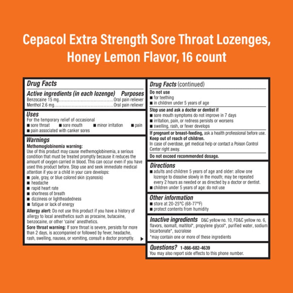 Cepacol Extra Strength Sore Throat & Cough Relief Lozenges, 16 Count, Mixed Berry Flavor, Maximum Numbing, Fast Acting Relieves Sore Throat Pain, and Quiets Cough (Pack of 4)
