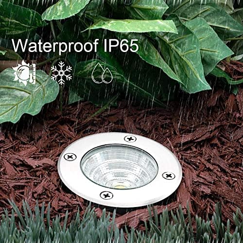 Well Lights Landscape Lighting, Low Voltage Outdoor In Ground Landscape Lights, 5W 12V-24V Waterproof Warm White 3000K Deck Light for Garden, Pathway