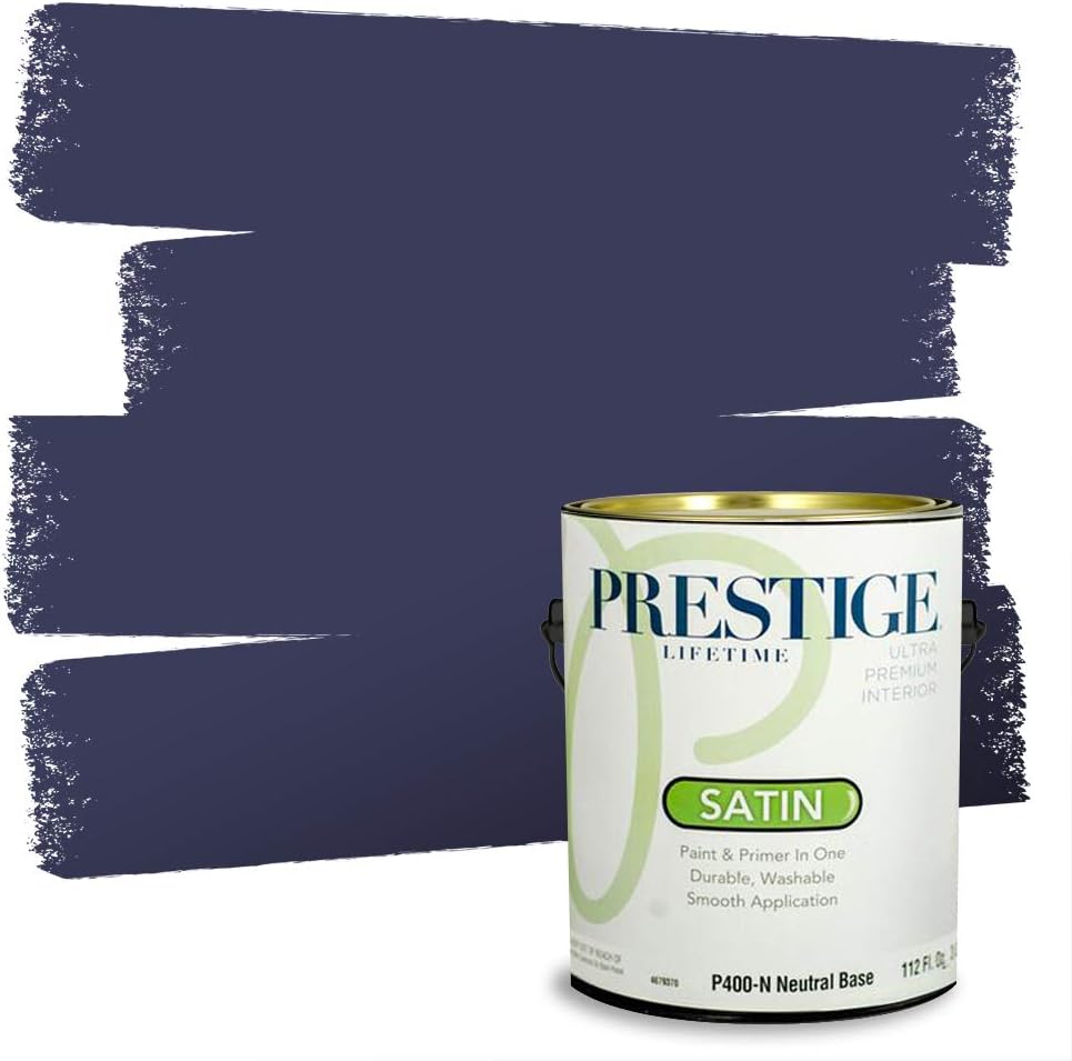 PRESTIGE Paints Exterior Paint and Primer In One, 1-Gallon, Satin, Comparable Match of Sherwin Williams* Blue Nile*