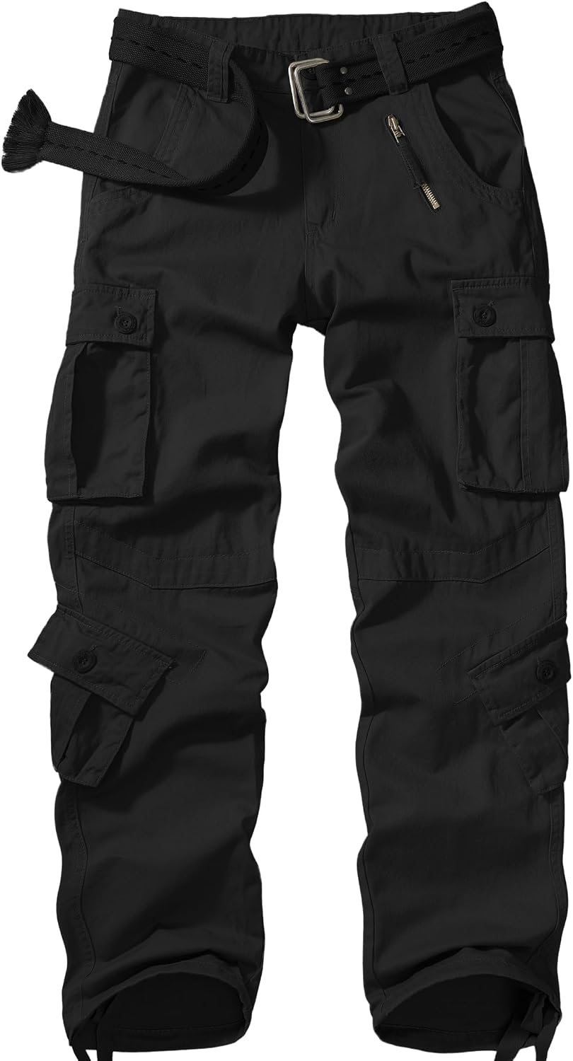 Mens Cargo Pants Camo Work Tactical Rip Stop BDU Casual Army Military Pants | 100% Cotton,Wear Resistant,Breathable,Sweat-absorbent,Men's Wild Cargo Pants with 8 Pockets,Relaxed Loose Fit Hiking Pants