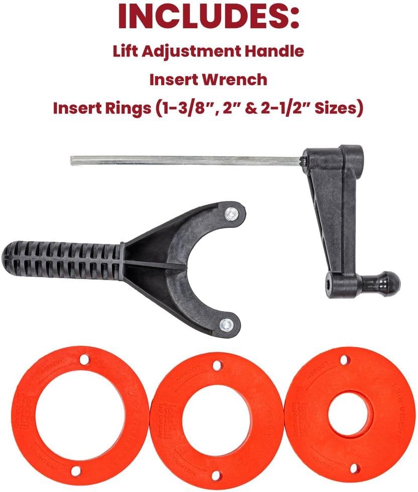 JessEm Rout-R-Lift 3.5XT Router Table Lift System for 3-1/2" Motors | Fits 3-1/2 in router motors and standard 9-1/4 x 11-3/4 router table openings