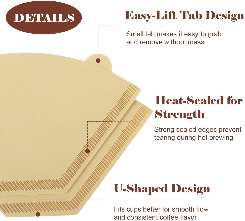 YQL #4 Cone Coffee Filters, 200 Count Paper Filters for Ninja Coffee Makers