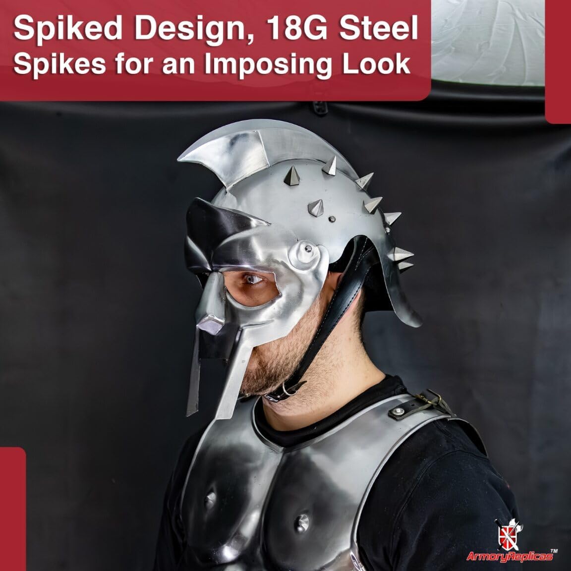 Armory Replicas Maximus Roman Gladiator Blackened 18g Helmet