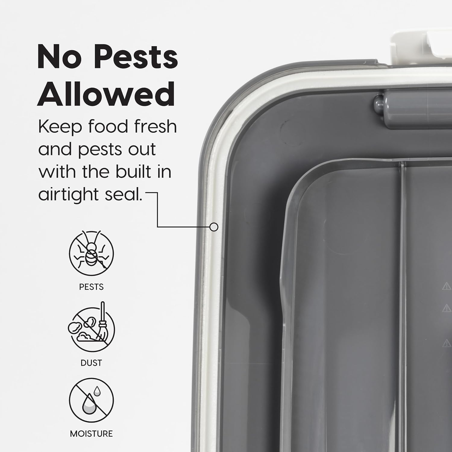 IRIS USA Dog Food Storage Container, Up to 30 lbs, Navy/Pearl, Made in USA | Wheels for Mobility, Airtight Seal, BPA-Free, Best for Bird Seed, Cat food, Cat Litter, Chicken Feed, Pellets