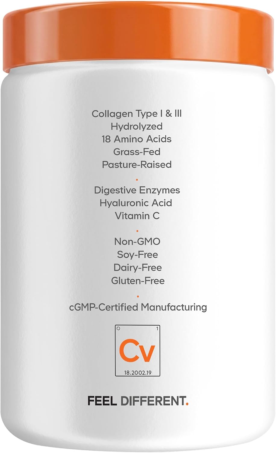 Codeage Collagen Peptides Powder, Vitamin C, Hyaluronic Acid, 10 oz