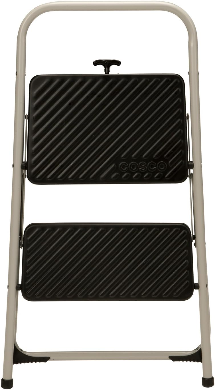 Cosco Lightweight Two Step House Step Stool for Easy Reaching and Cleaning - Non-Marring Leg Tips, Slip Resistant Steps, Stable Rear Leg Support